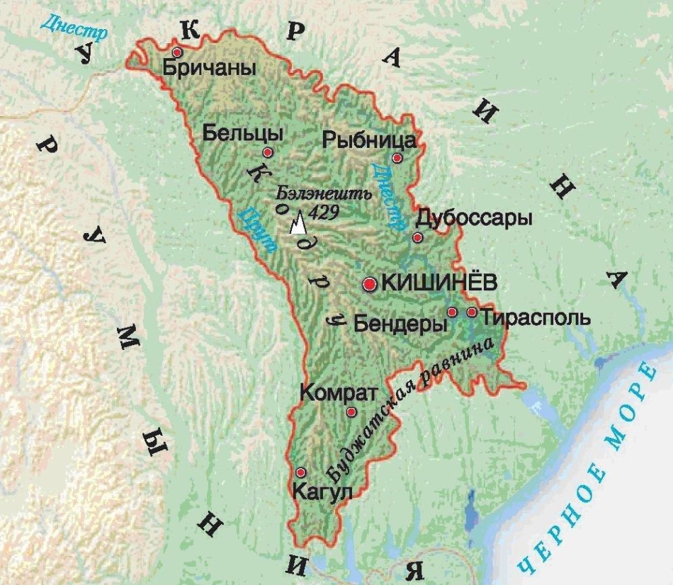 Карта Молдовы на русском языке - где находится