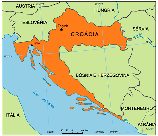 Mapa da Croacia