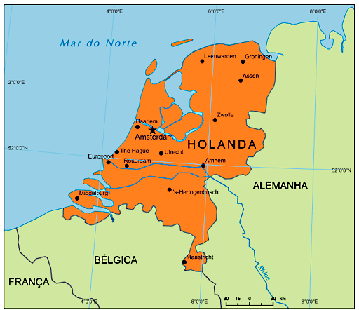 Mapa da Holanda