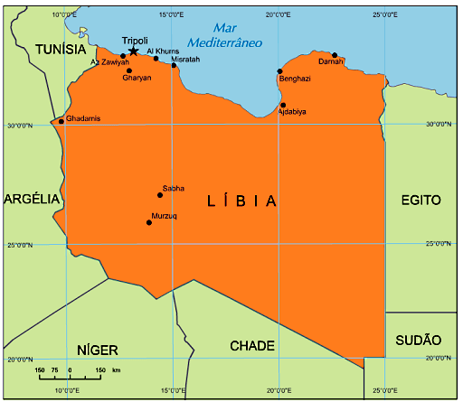 Mapa da Libia