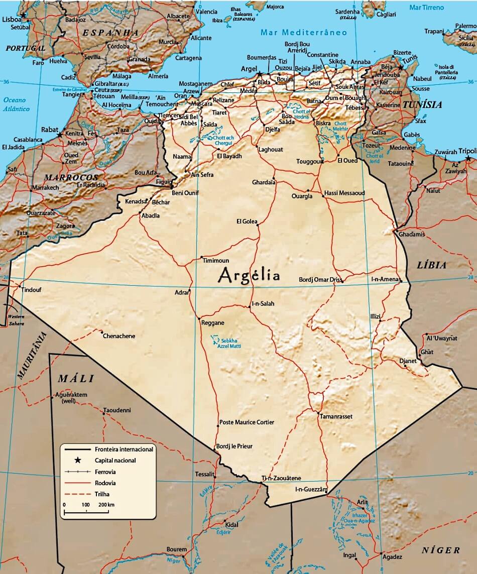 Mapa da Argelia