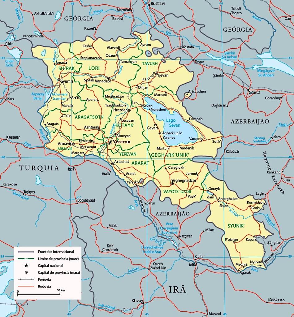 Mapa da Armenia