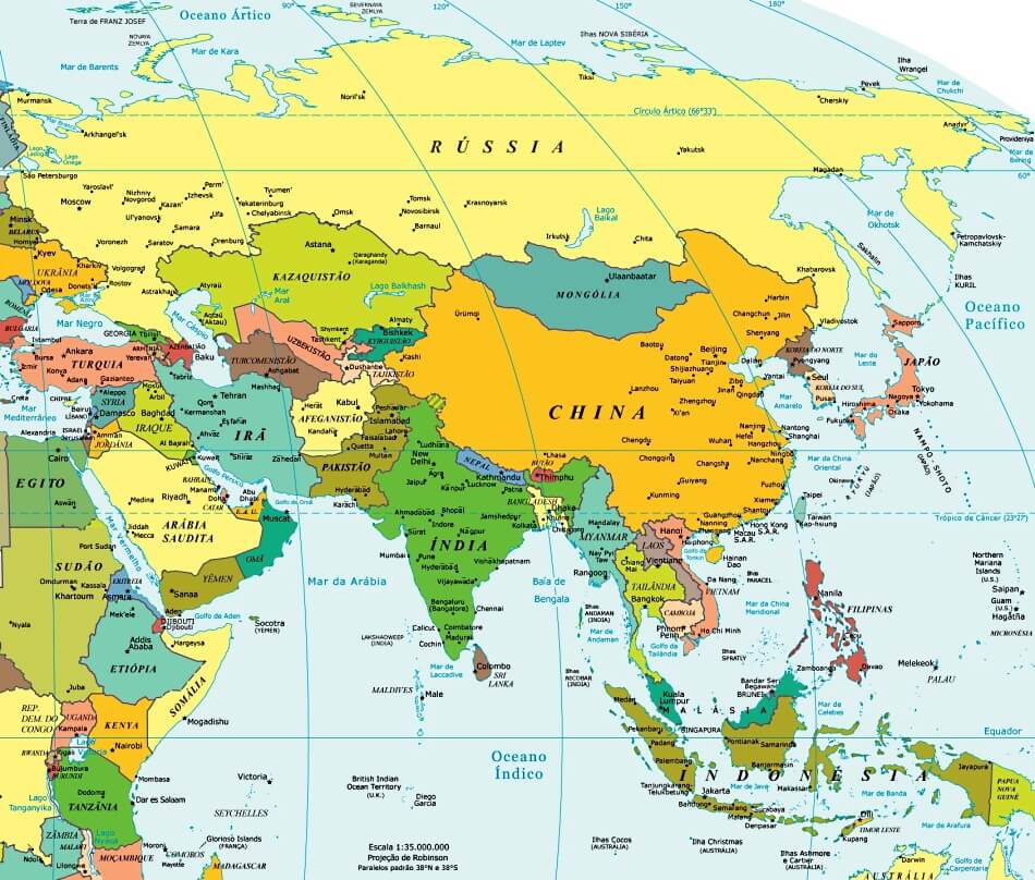 Mapa Da Asia Fatos Interessantes 
