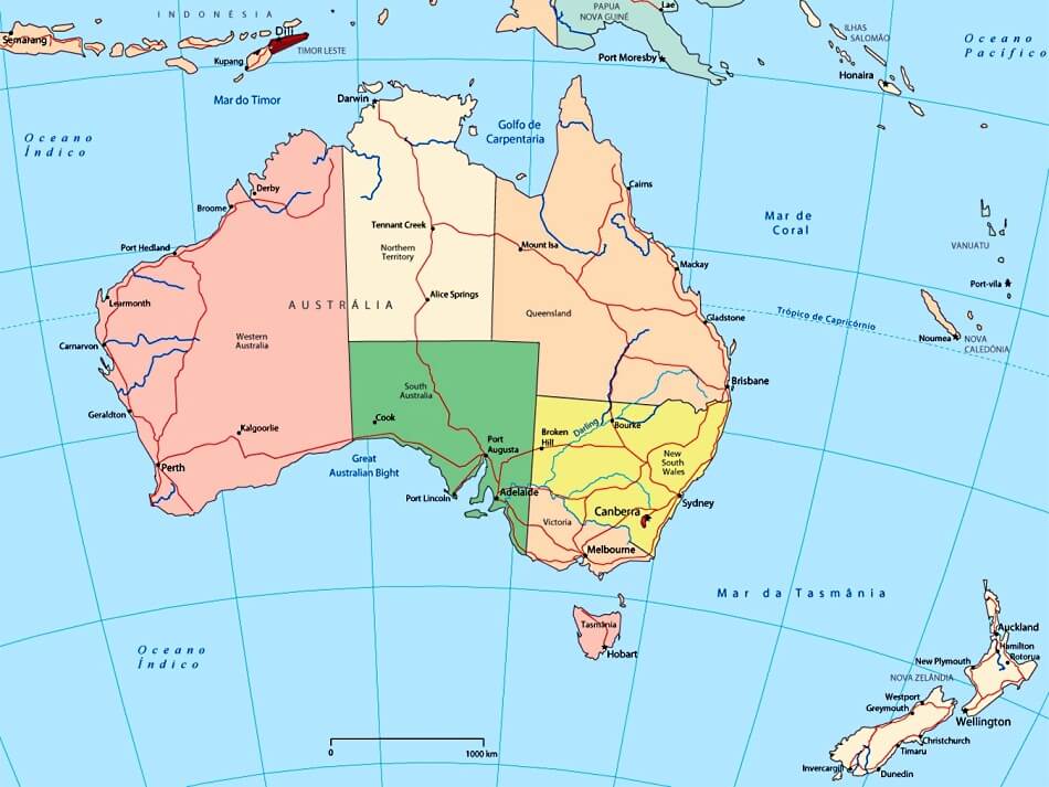 Mapa da Australia