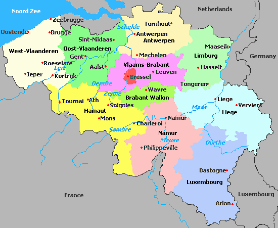 Mapa da Belgica