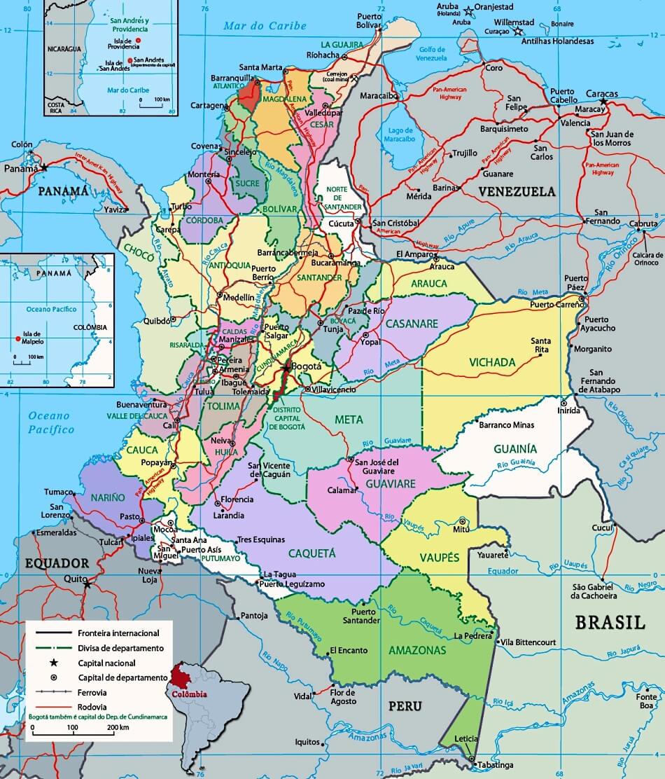 Mapa da Colombia