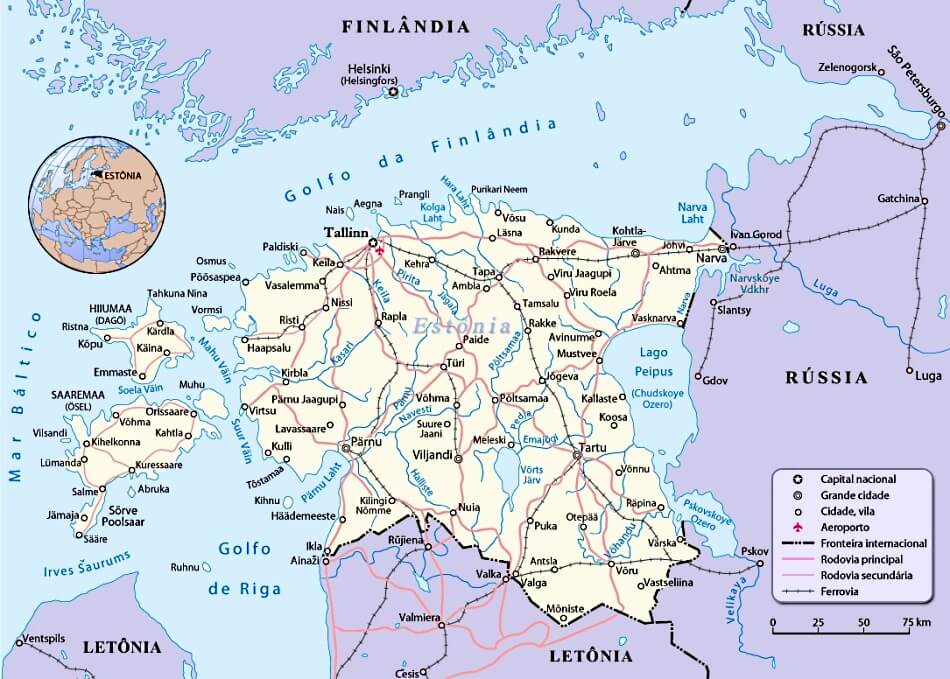 Mapa da Estonia