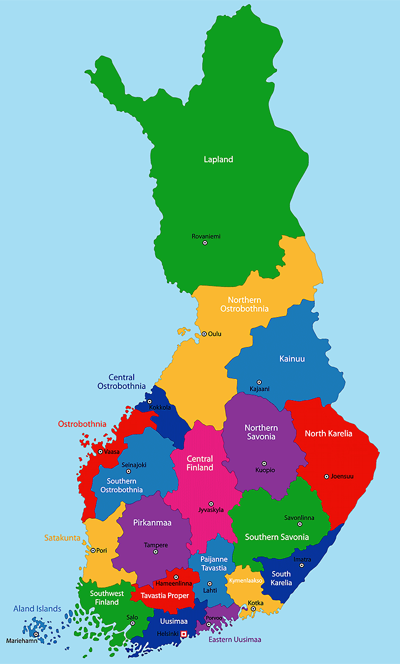 Mapa da Finlandia