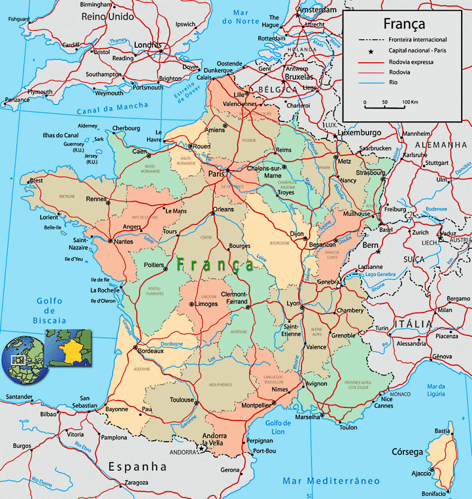 Mapa da Franca