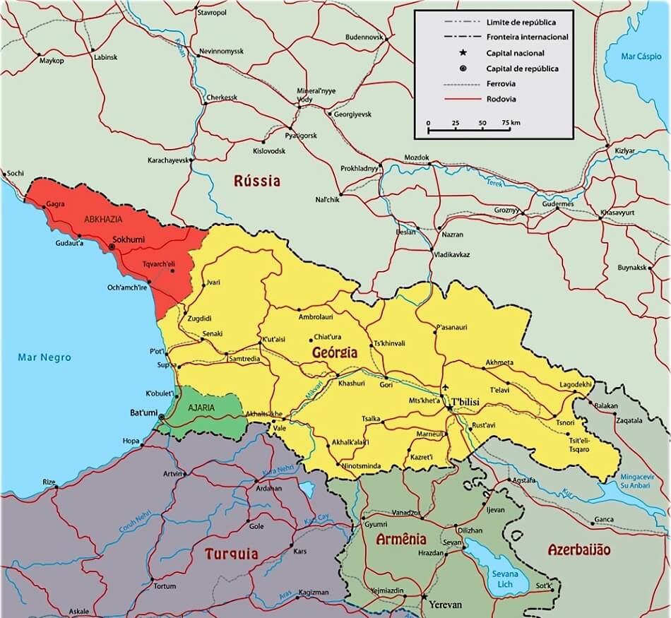 mapa da geórgia geórgia mapa online