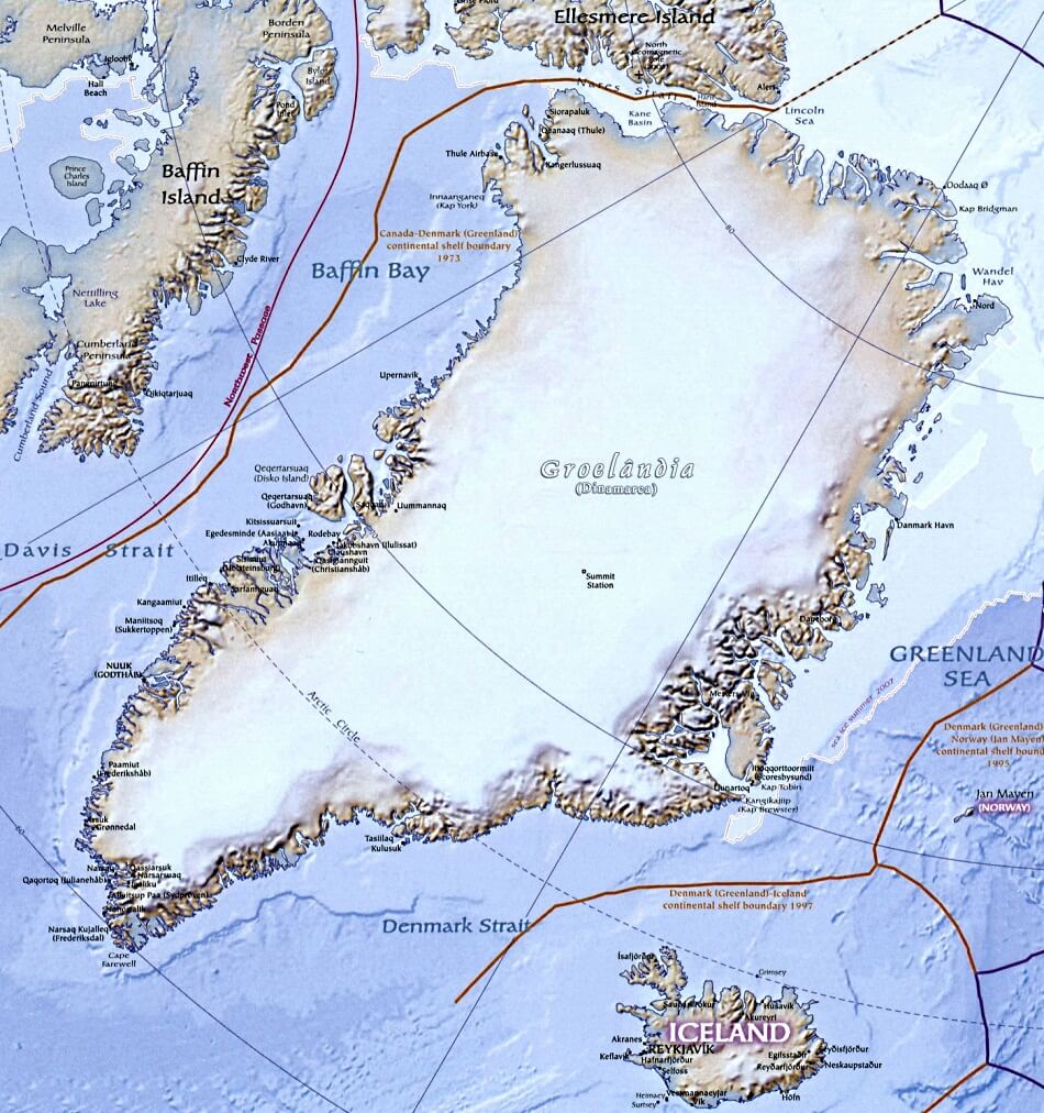 Mapa da Groenlandia
