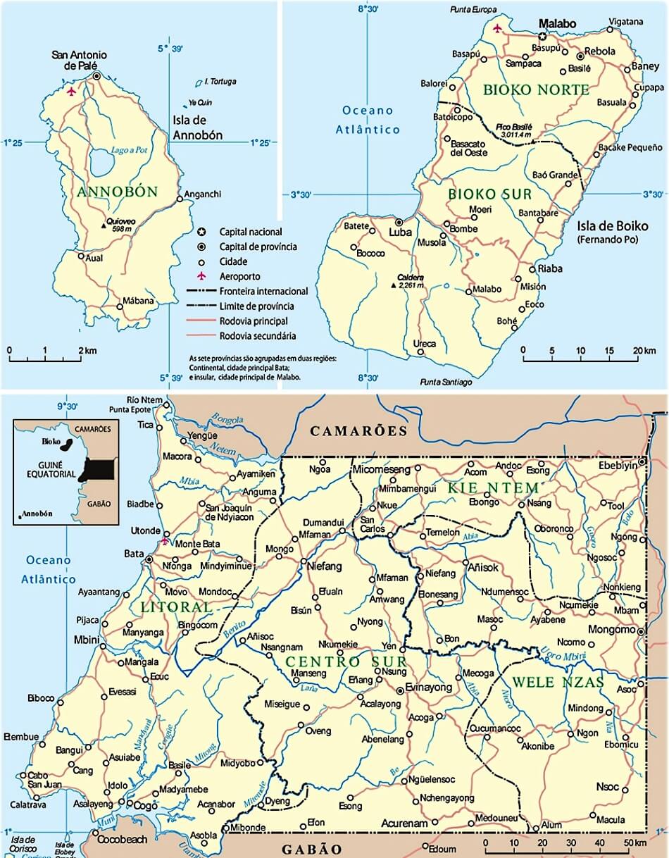 Mapa da Guine Equatorial