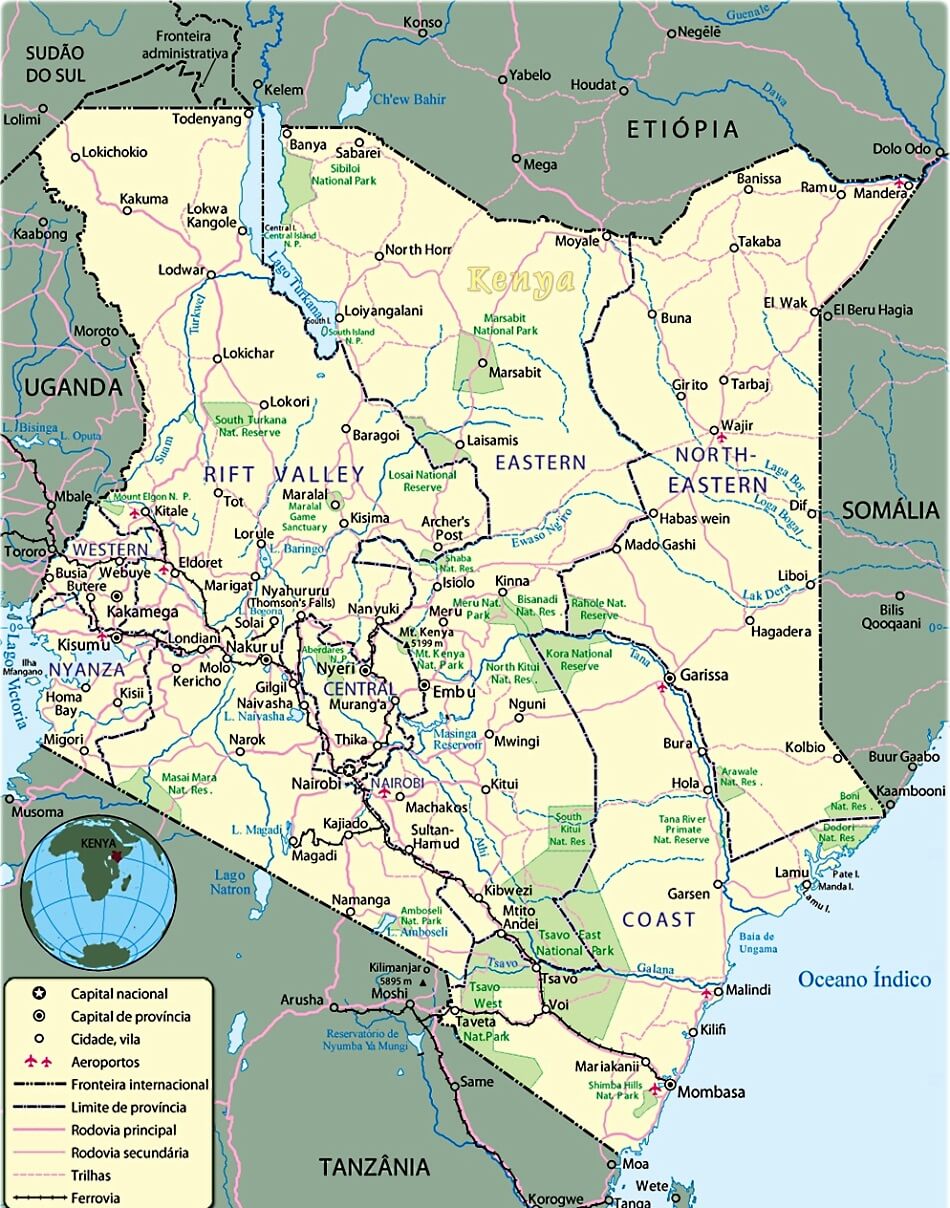 Mapa do Quenia