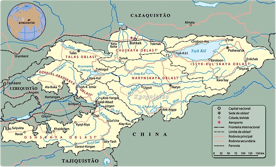 Mapa do Quirguistao