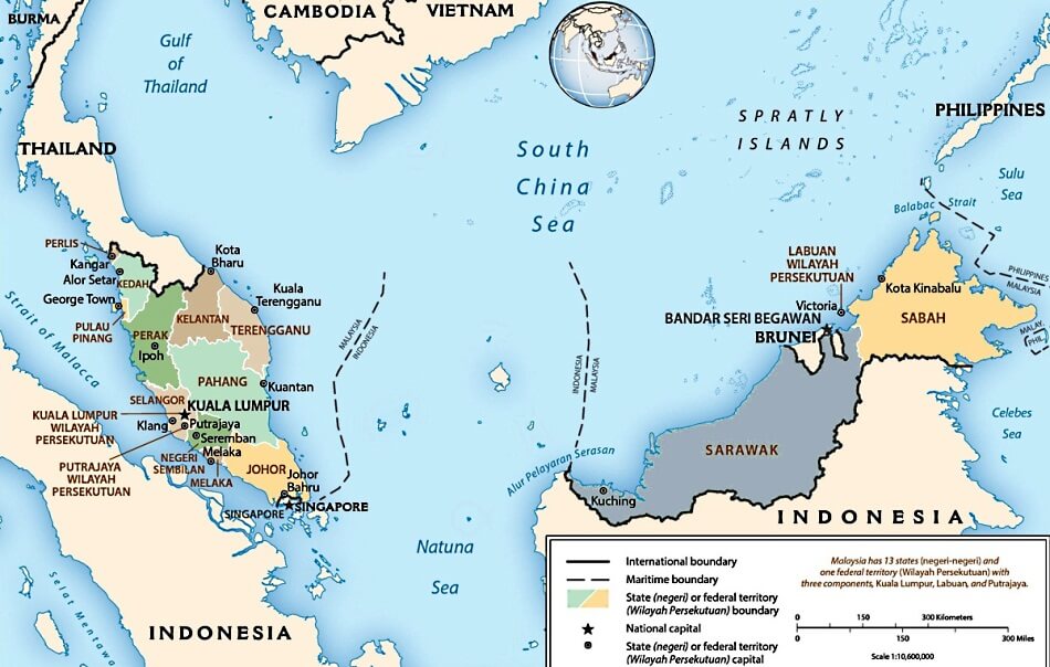 Mapa da Malasia