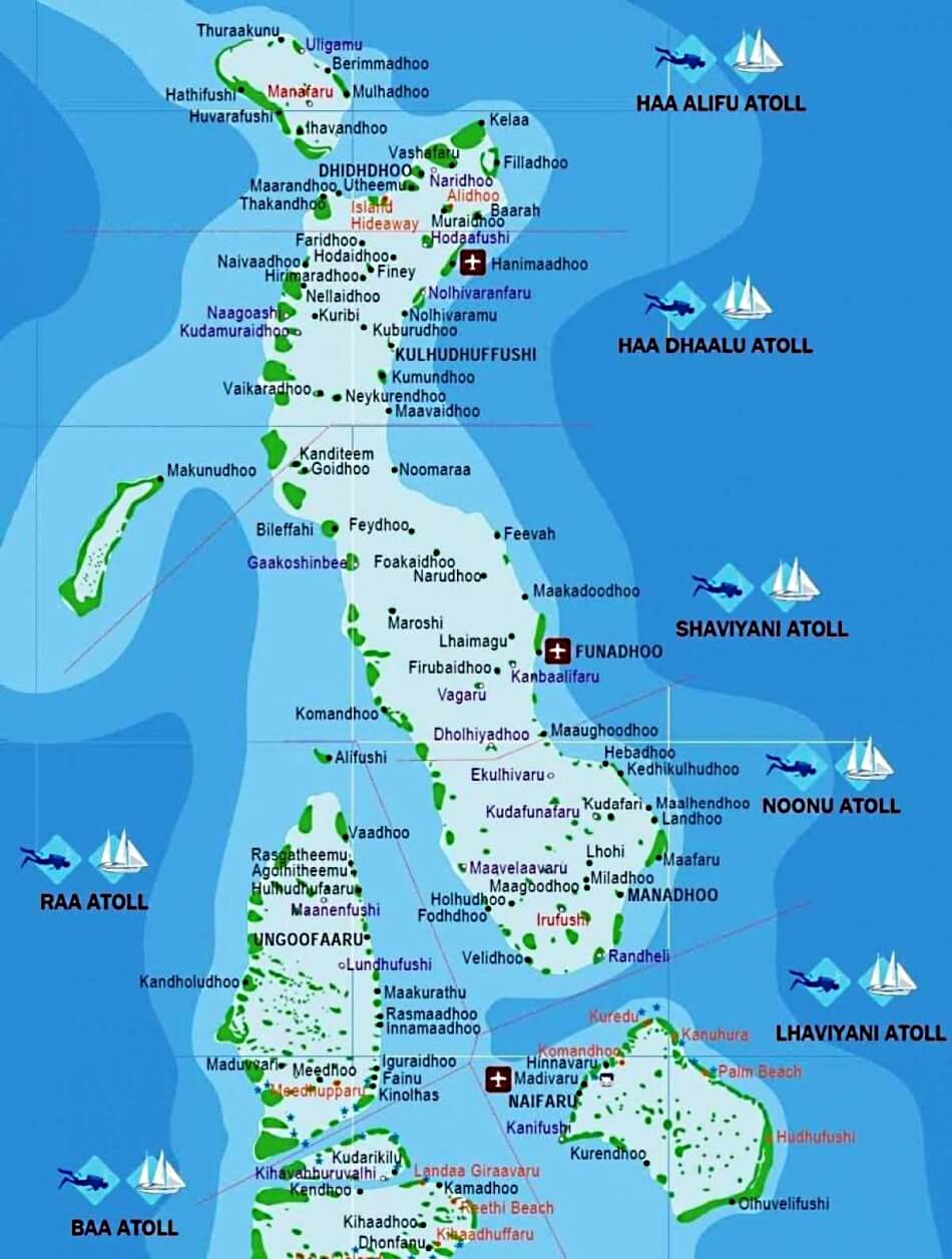 Mapa das Maldivas