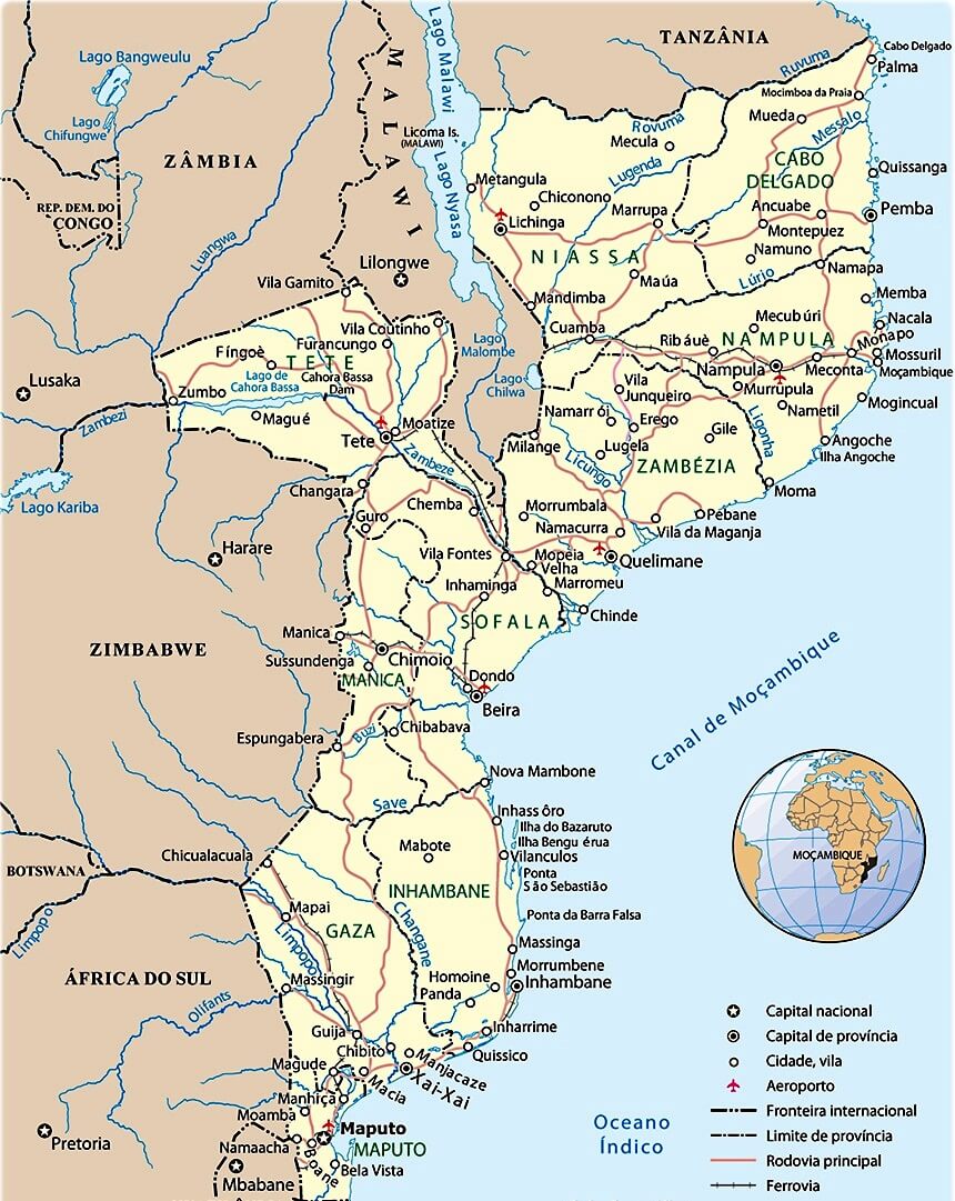 Mapa de Mocambique