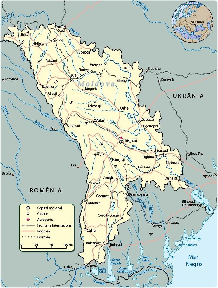 Mapa da Moldavia