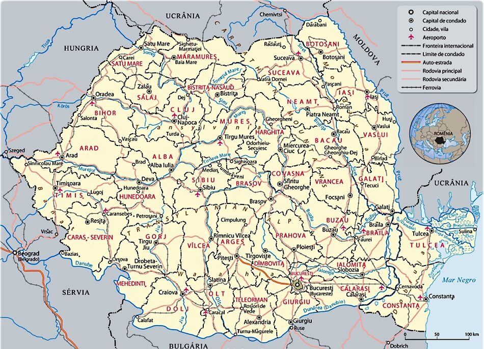 Mapa da Romenia