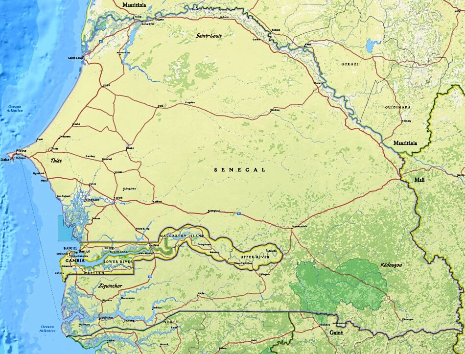 Mapa do Senegal