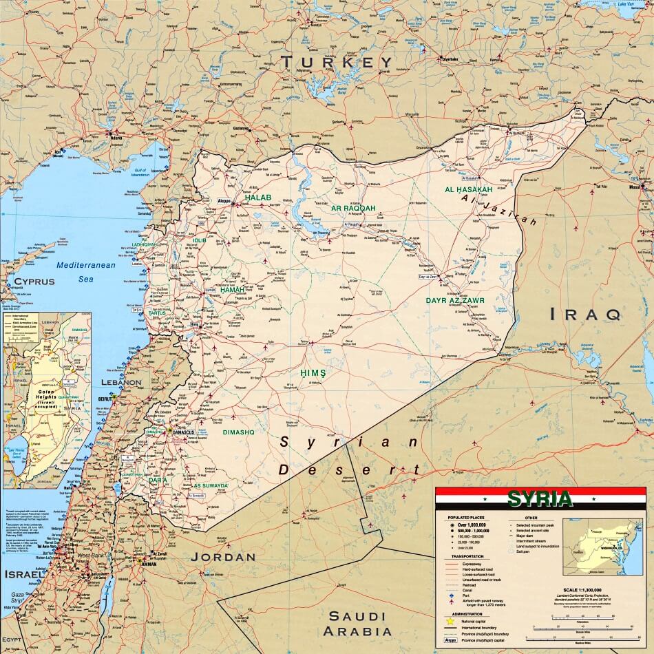 Mapa da Siria