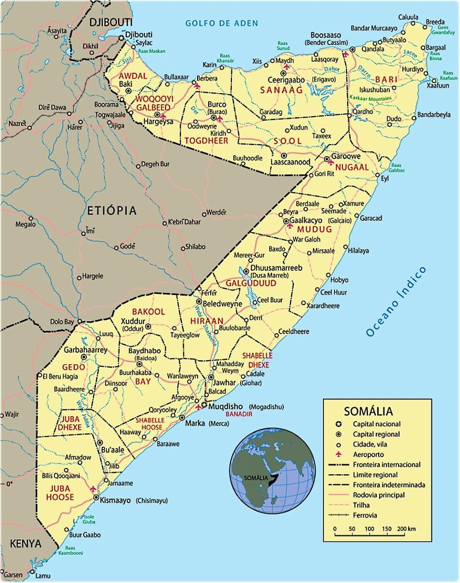 Mapa da Somalia