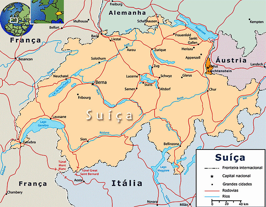 Mapa da Suica