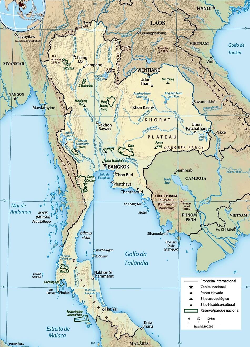 Mapa da Tailandia