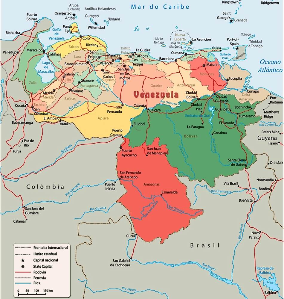 Mapa da Venezuela