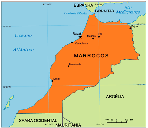 Mapa de Marrocos