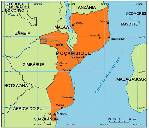 Mapa de Mocambique