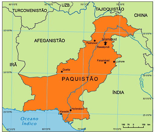 Mapa do Paquistao