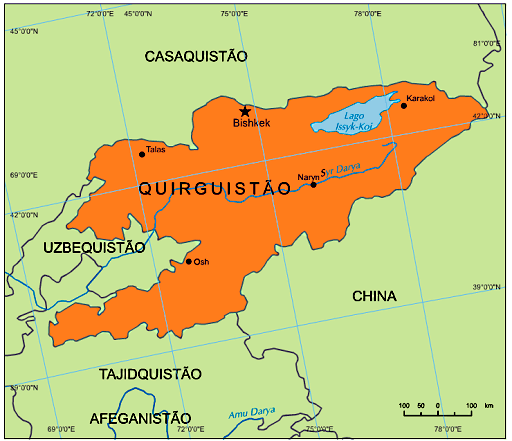 Mapa do Quirguistao