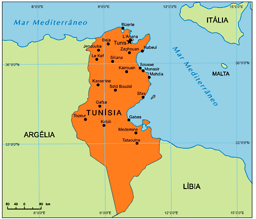 Mapa da Tunisia