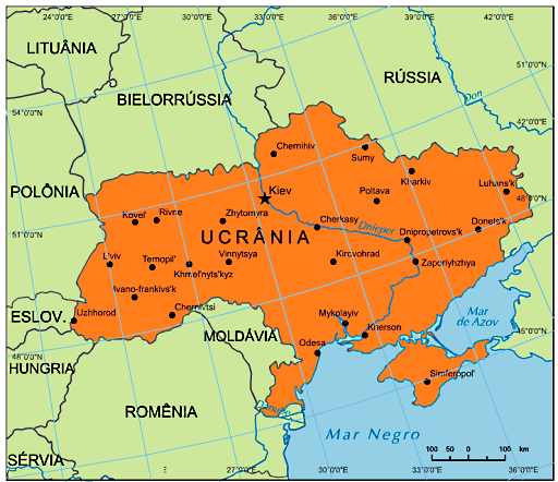 Mapa da Ucrania