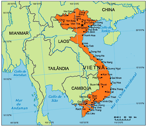 Mapa do Vietna
